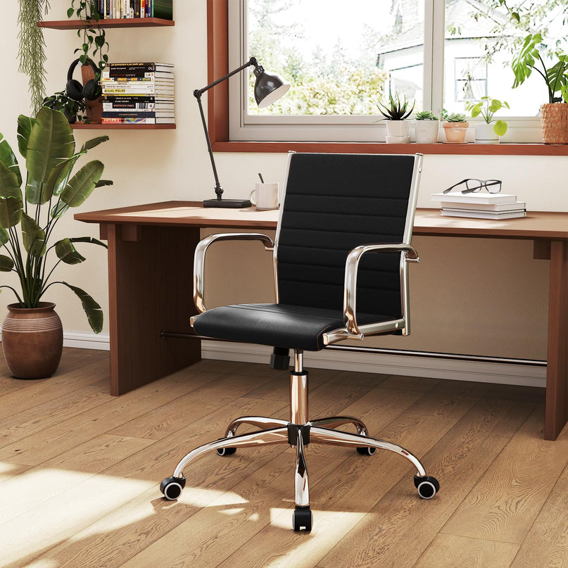 Ribbed Office Chair, Ergonomic High Back Executive Conference Chair