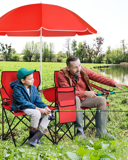 Giantex Camping Chairs Double Folding Chair with Canopy