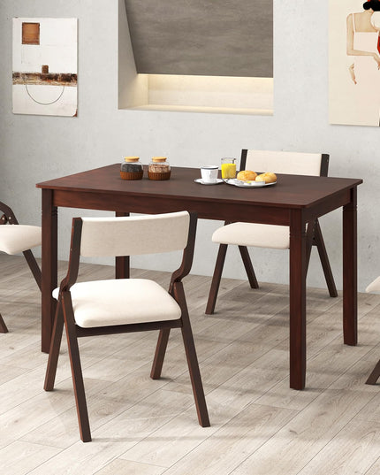 Giantex Dining Table for 4 People, 48” x 29” Kitchen Table with Wood Legs, Rectangular Dinner Table for Small Space