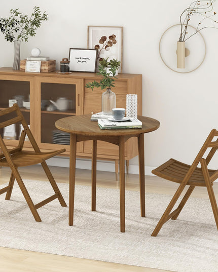 Giantex Wooden Folding Chairs Set, Dining Chairs with Wide Curved Seat