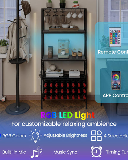 Giantex Wine Rack Freestanding Floor Wine Bar Cabinet