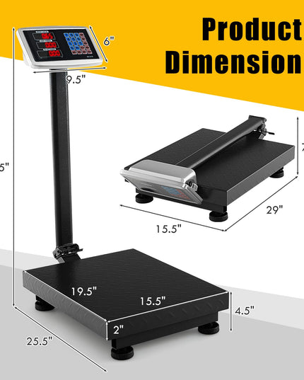 Giantex 660lbs Weight Computing Digital Scale Floor Platform Scale for Weighing Luggage Package Shipping