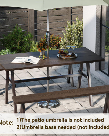 Giantex 3 Pieces Outdoor Picnic Table Set for 6 People