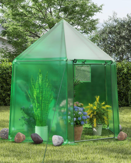 Giantex Portable Walk in Outdoor Hot House Tent with Heavy-Duty Metal Frame & All-Weather PE Cover