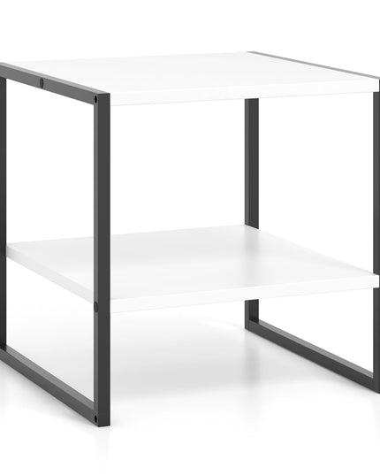 Giantex 20 Inch End Table, Modern Square Side Table with Storage Shelf, Small Coffee Table for Living Room