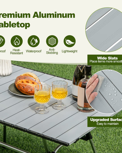Giantex Folding Camping Table, Heavy-Duty Outdoor Folding Table w/Carry Bag