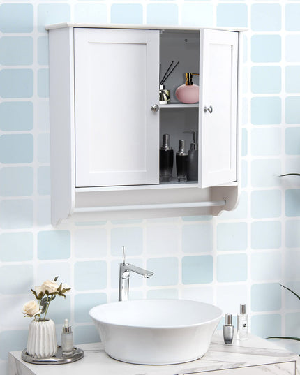 Bathroom Cabinet Wall Mounted - Over The Toilet Medicine Cabinet with Double Doors - Giantex