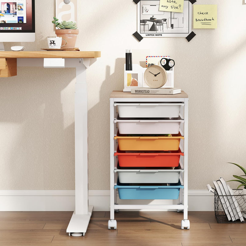 Giantex Rolling Storage Cart with 6 Drawers Utility Cart（22.5"H）