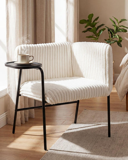 Giantex Modern Accent Chair with Tray Table Solid Metal Frame