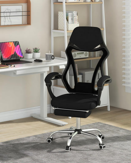 Giantex Ergonomic Desk Chair with Footrest, Mesh Office Chair with Height-Adjustable & Tilting Backrest