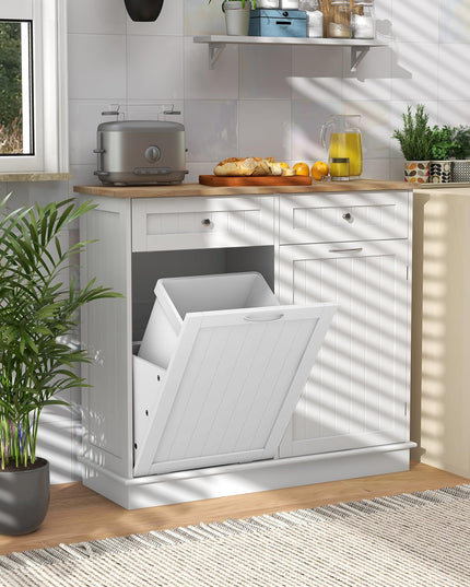Giantex Kitchen Trash Cabinet, Kitchen Island with Tilt Out Garbage Bin