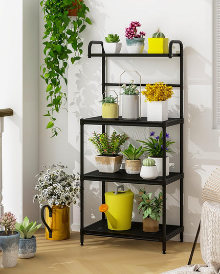 Giantex Bakers Rack, 4-Tier Microwave Oven Stand, Kitchen Storage Rack with Mesh Wire Metal Shelves