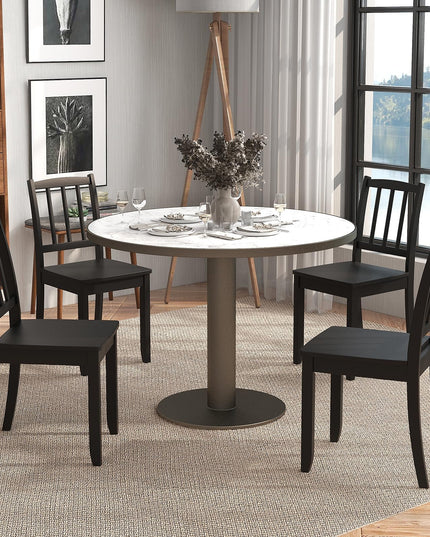 Giantex Farmhouse Dining Chairs Set of 2/4, Modern Kitchen Chairs w/Rubber Wood Legs & Curved Backrest
