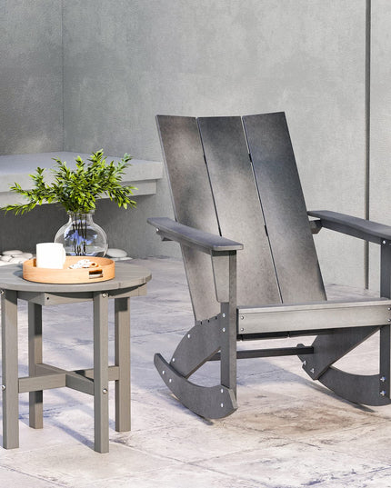 Giantex Small Outdoor Side Table - Weather-Resistant HDPE Adirondack Round End Table