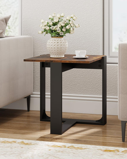 Giantex Square Industrial Bedside Night Stand with T-Shape Metal Frame