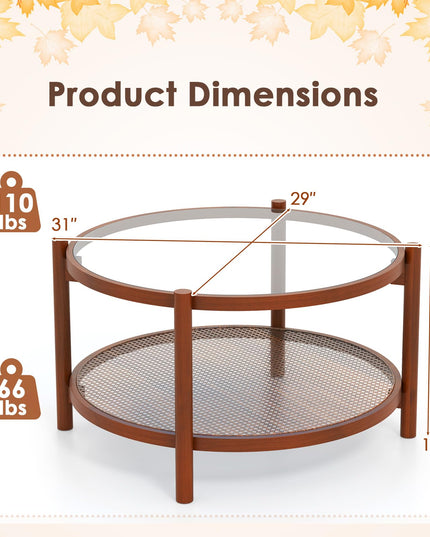 Giantex Rattan Coffee Table