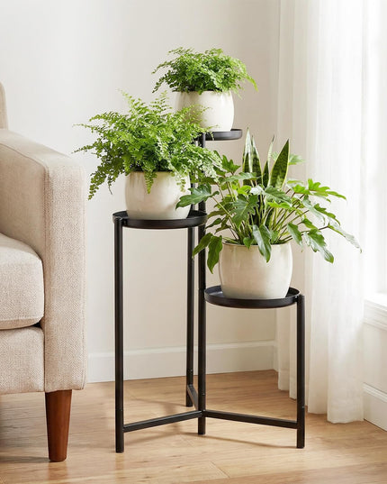 Giantex 3-Tier Metal Plant Stand Indoor Outdoor | Tall Corner Flower Pot Holder Display Rack