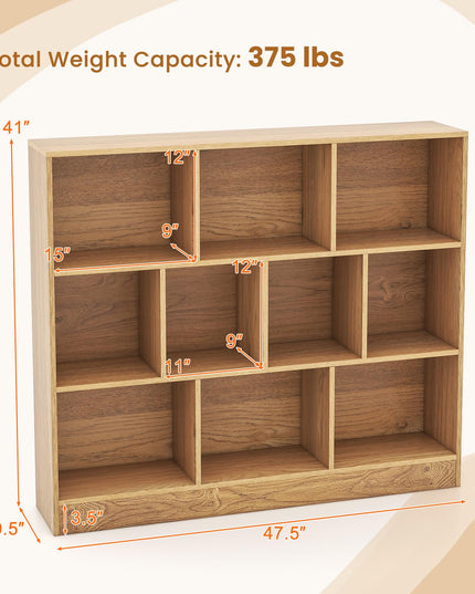 Giantex 4-Tier Freestanding Bookshelf with 10 Open Compartments ( 47.5" x 9.5" x 41" )