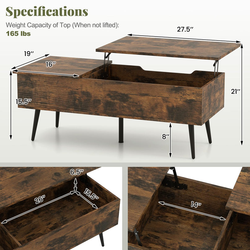 Giantex Lift Top Coffee Table for Living Room