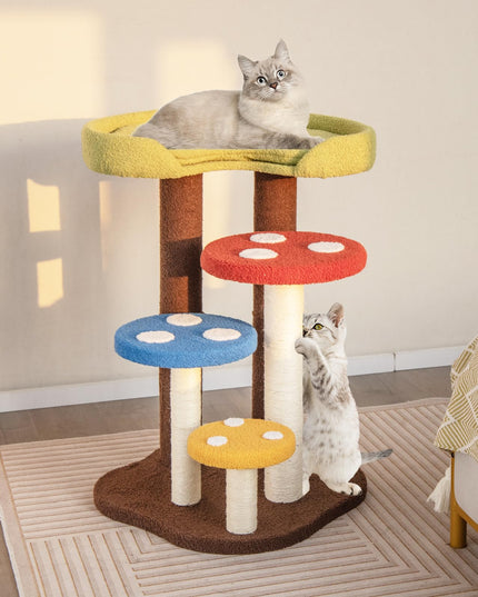 Giantex Cute Cat Tree - 37 Inches Mushroom Cat Tower