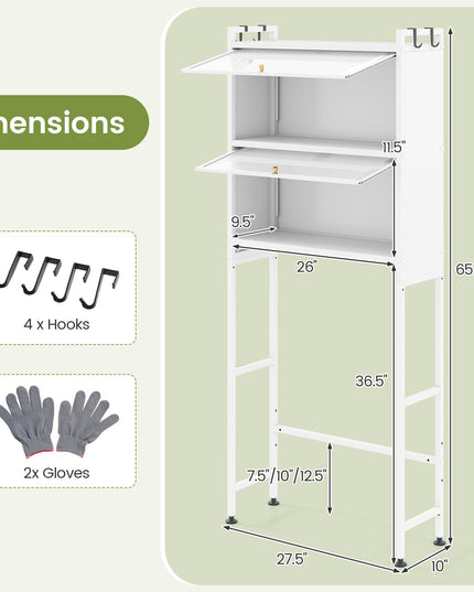Armoire de rangement Giantex au-dessus des toilettes avec 2 portes cannelées basculantes