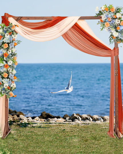 Giantex Wooden Wedding Arch for Ceremony, 7.2 FT Square Solid Wood Arbor for Wedding Backdrop Stand