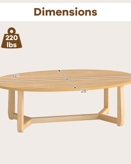 Giantex Table Basse Ovale 117 cm Table d'appoint en Bois