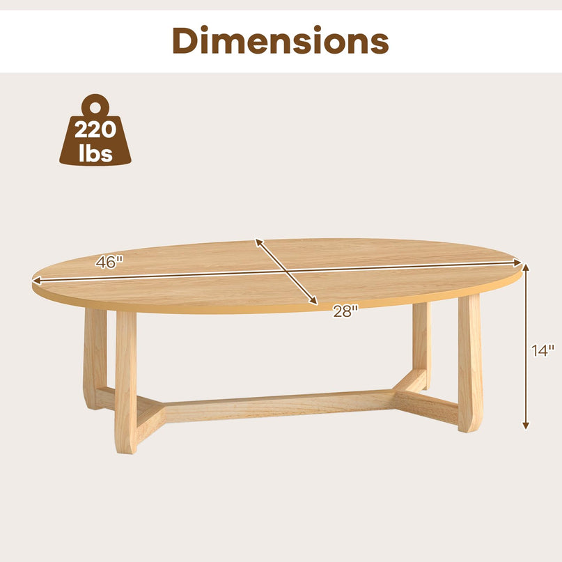 Giantex Table Basse Ovale 117 cm Table d'appoint en Bois