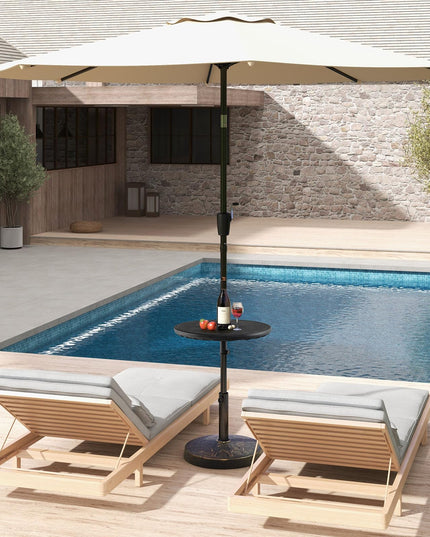 Giantex Umbrella Table - 20" Outdoor Side Table with 1.5" Umbrella Hole, Height Adjustable Knob