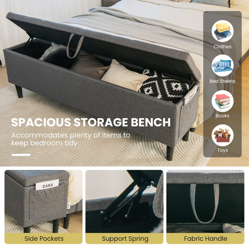 Giantex Bed Frame with Storage Ottoman