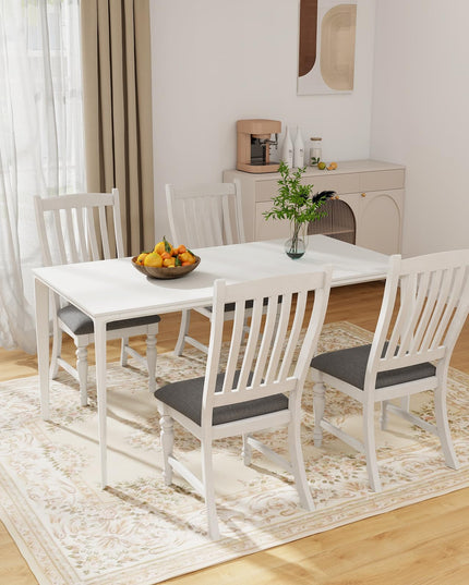 Giantex Wood Dining Chairs Set of 2, Farmhouse Kitchen Chairs with Solid Wood Frame, Max Load 355 Lbs