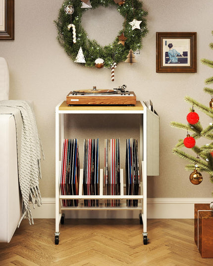 Giantex Rolling 2 Tier Turntable Stand with Storage Shelf Up to 130 Albums