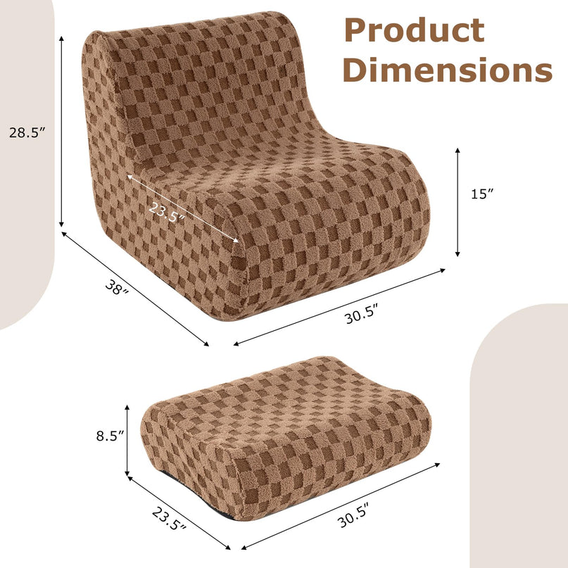 Giantex Bean Bag Chair with Ottoman for Living Room