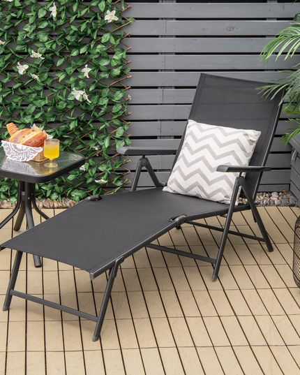 Outdoor Sunbathing Chair W/ 5-Position Backrest | Patio Lounge Chair