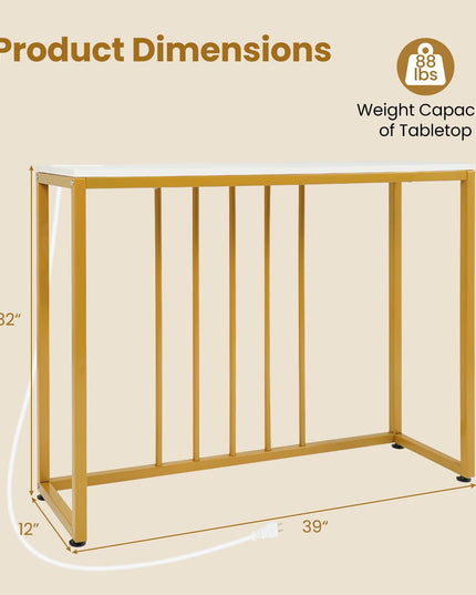 Giantex Console Table with Charging Station for Living Room