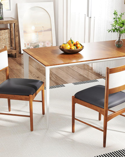 Giantex Wooden Dining Chairs, Upholstered Kitchen Chairs w/Rubber Wood Frame & Faux Leather Padded Seat
