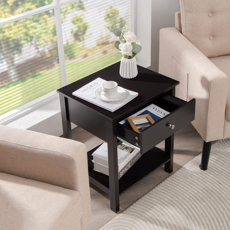 Multifunctional Bedside Sofa Side Table, Accent Home Furniture w/Stable Frame