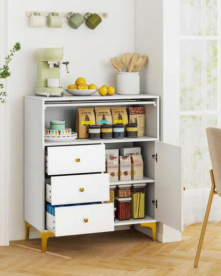 Giantex 3-Drawer Modern Storage Cabinet with 2 Doors