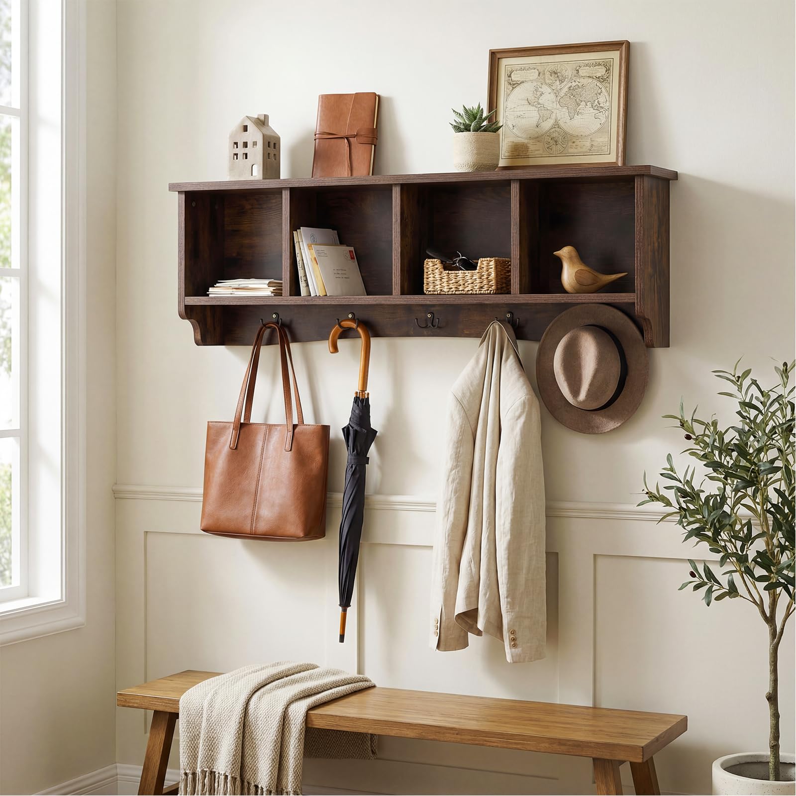 Coat Rack Floating Giantex Wall Mounted Coat Rack 28.5