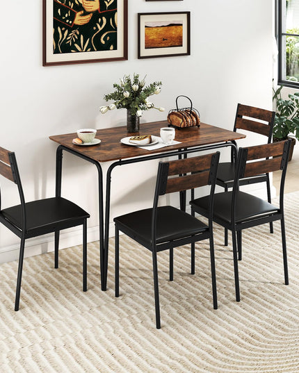 Giantex Ensemble de salle à manger 5 pièces pour 4 personnes (109 cm)