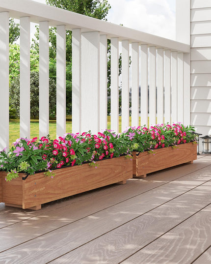 Giantex Wood Raised Garden Bed Rectangular Planter Box w/Drainage Hole（36"x7"x7"）