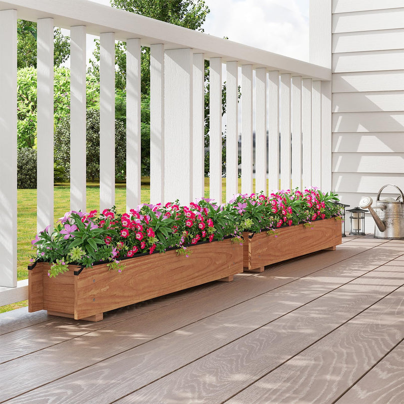 Giantex Wood Raised Garden Bed Rectangular Planter Box w/Drainage Hole（36"x7"x7"）