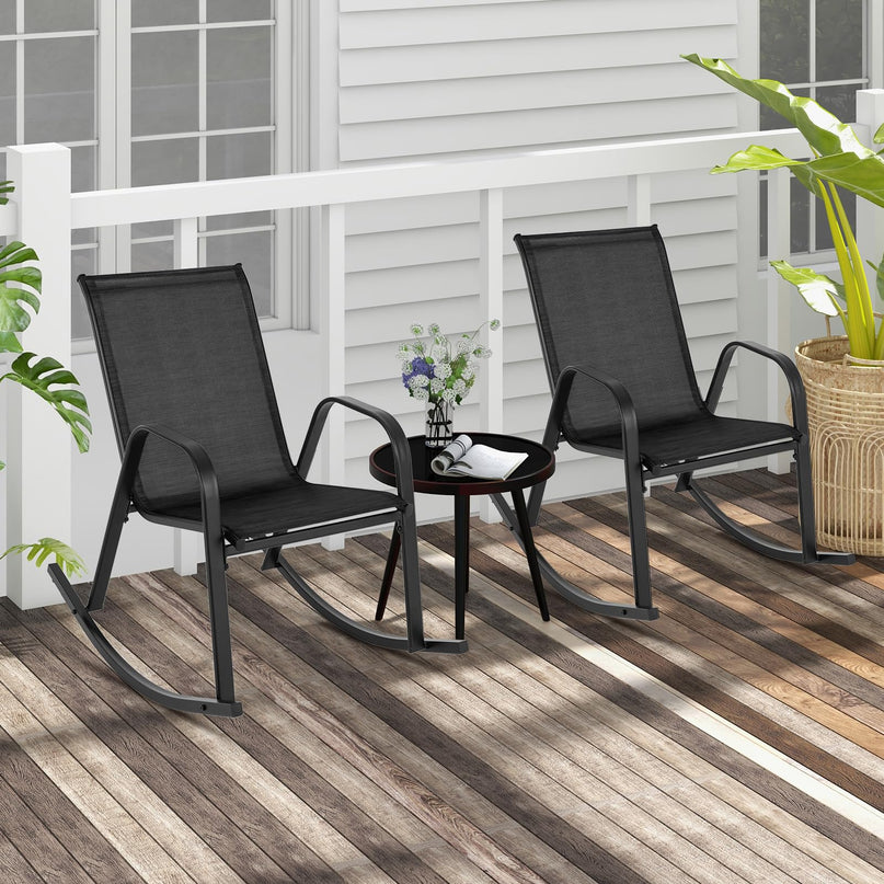 Giantex Outdoor Rocking Chairs , Patio Rocking Chairs w/Breathable Seat & Back