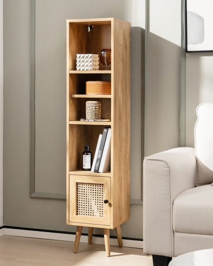 Giantex 54" Tall 4-Tier Bookcase with Door
