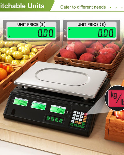 Balance commerciale numérique Giantex 88 lb/40 kg rechargeable