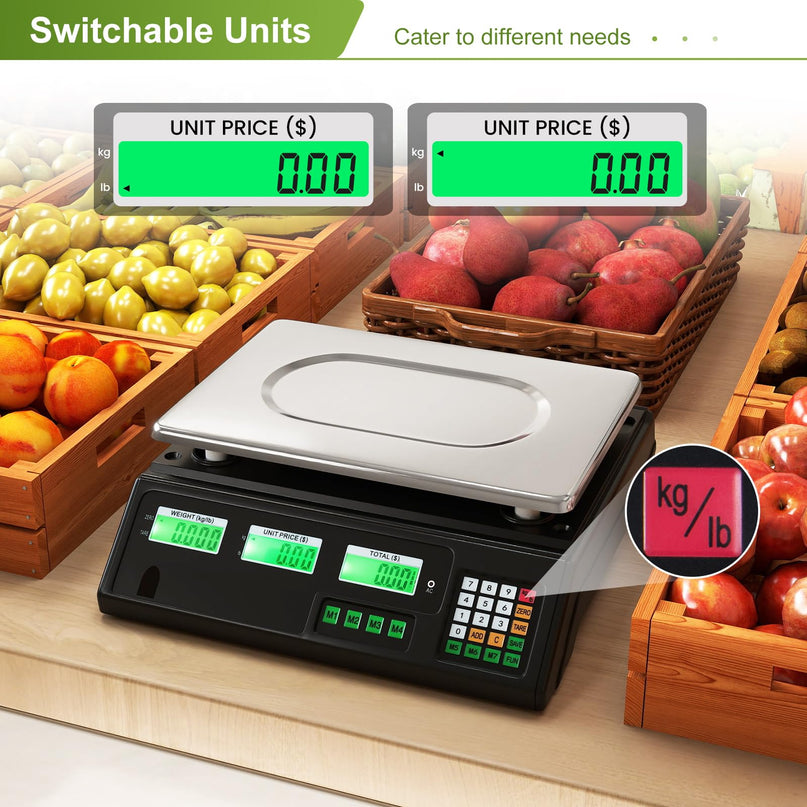 Giantex Price Computing Scale 88 lb/40 kg Rechargeable Commercial Food Scale