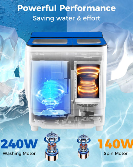 Giantex Portable Washing Machine 18LBS Twin Tub Mini Compact Laundry Washer
