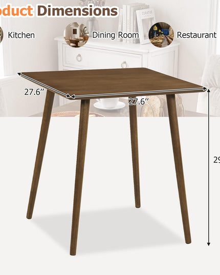 GIANTEX 27.6" Small Dining Table for 2-4 w/Solid Rubber Wood Legs