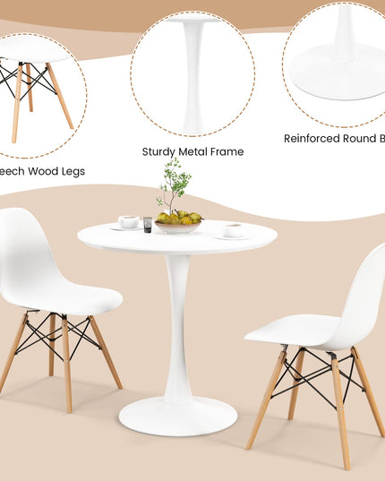 Giantex Dining Room Table Set for 2 or 4, Compact Kitchen Dining Table Set with 32" Round Table and DSW Chairs