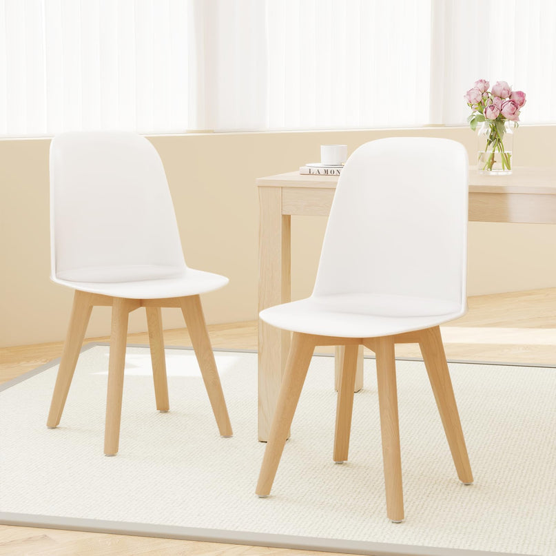 Giantex Modern Dining Chairs Set of 2/4 w/Solid Beech Wood Legs